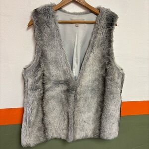 Gray Faux Fur Vest